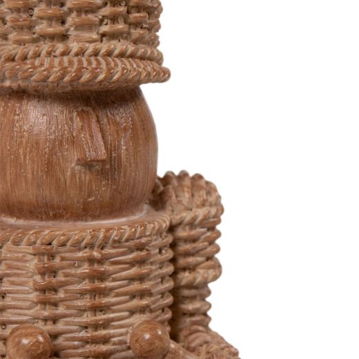 Decoratie Notenkraker drummer bruin 10x9x23,5cm