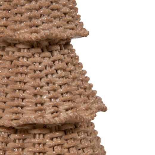 Decoratie Kerst boom bruin glitter 13,5x13,5x32cm