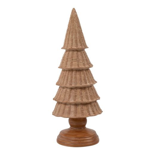 Decoratie Kerst boom bruin glitter 16,5x16,5x43cm