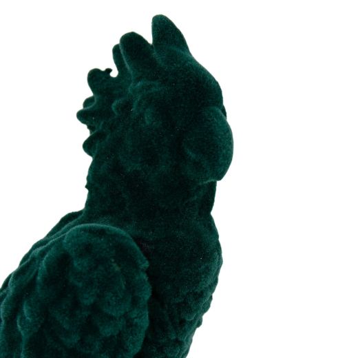 Decoratie Vogel met velvet blauw 8,5x8,5x33,5cm