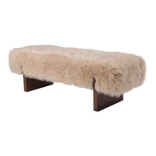 Bank Tibetan lamb beige 138,5x40,5x44cm