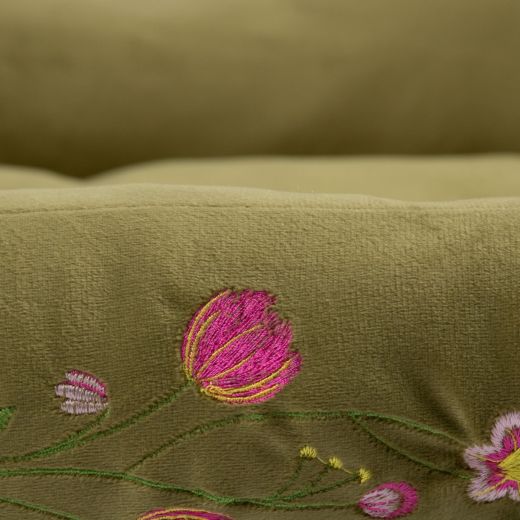 Dierenmand S borduurwerk olijf groen 55x42x15cm