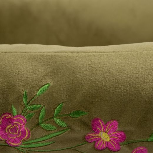 Dierenmand M borduurwerk olijf groen 65x50x20cm