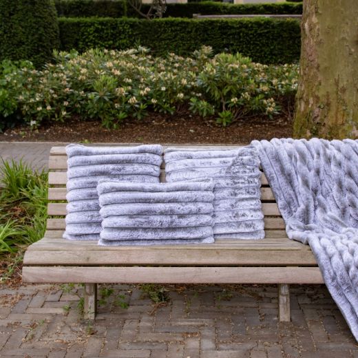 half cushion rabbit rib grey 30x50cm*