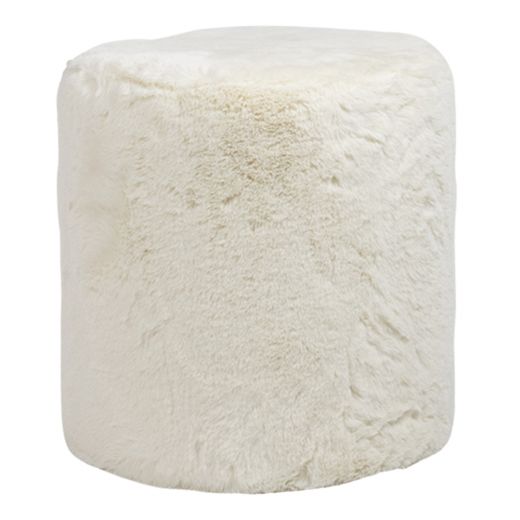 hocker teddy glatt wollweiss rund dia 40cm