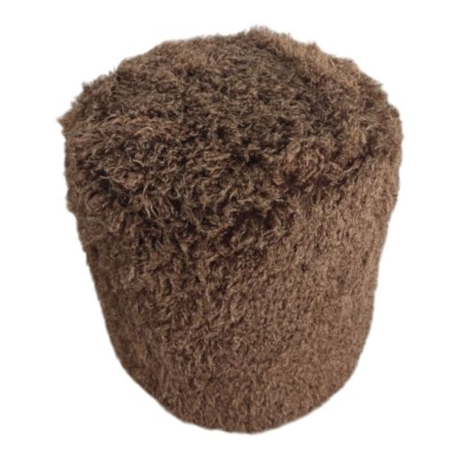 pouf tibetan lamb brun ronde dia 40cm