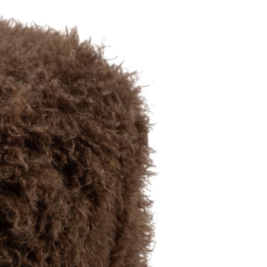 pouf tibetan lamb brun ronde dia 40cm
