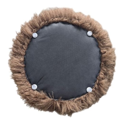 pouf tibetan lamb brun ronde dia 40cm