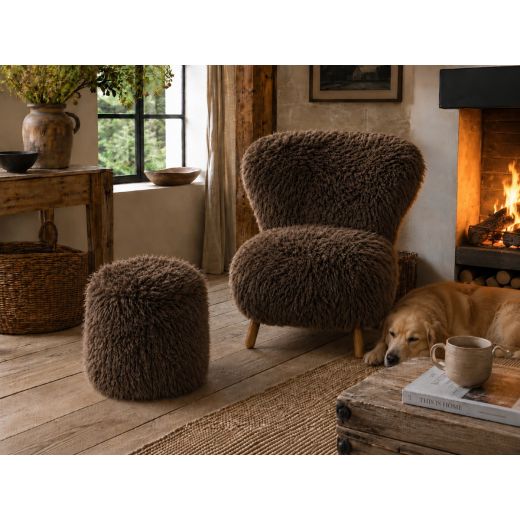 hocker tibetan braun rund dia 40cm