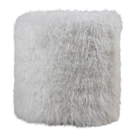poef tibetan lamb wit rond dia 40cm