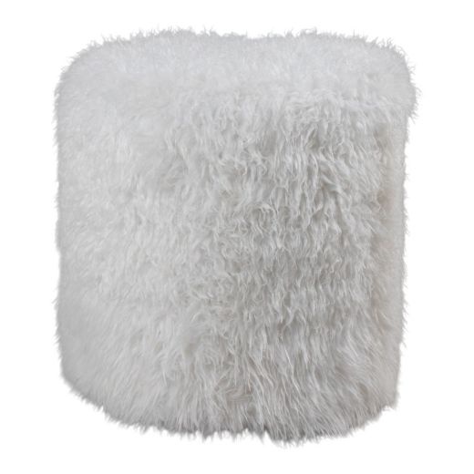 poef tibetan lamb wit rond dia 40cm