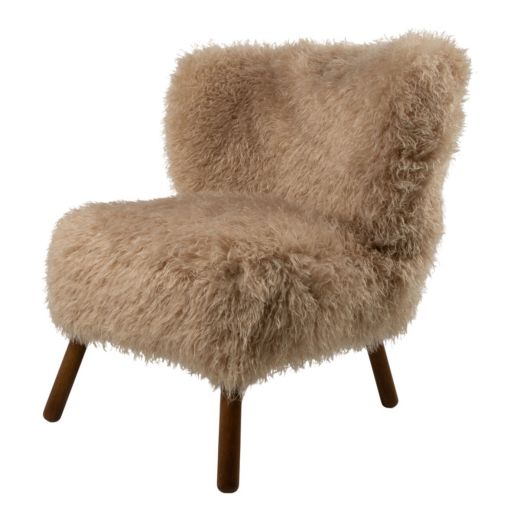 stoel tibetan lamb beige 60x72x74cm