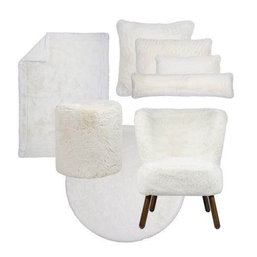 tochtkussen teddy glad gebroken wit 20x90cm