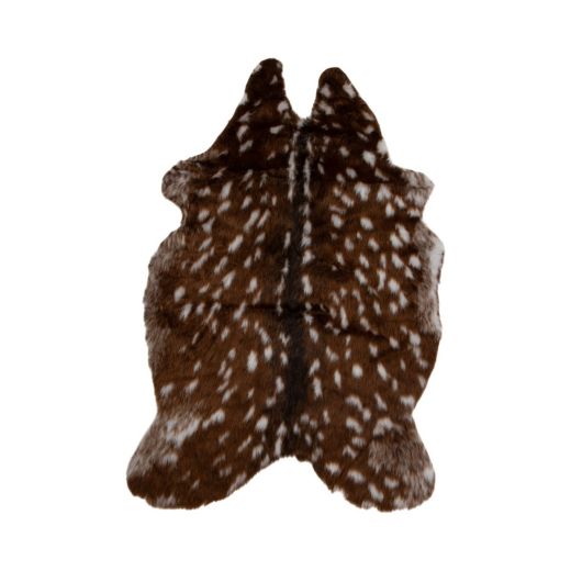 Tapijt Artificial met hertenprint, bruin-wit, 85x100 cm