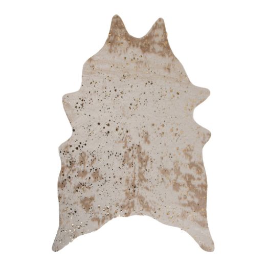 Tapijt Artificial met koeienprint, beige-goud gespikkeld, 140x180 cm