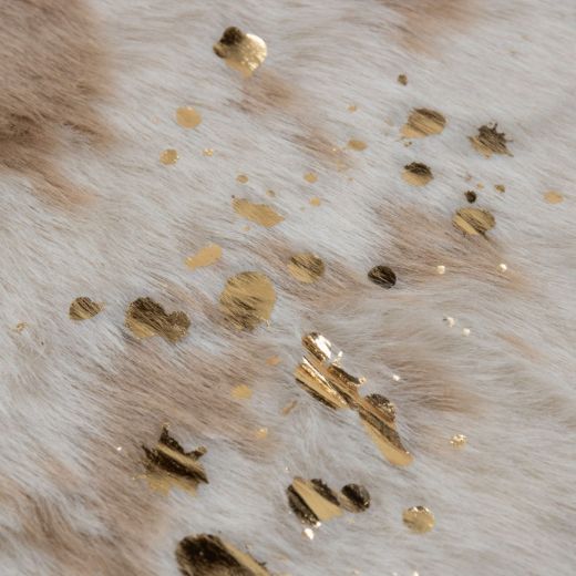 Tapijt Artificial met koeienprint, beige-goud gespikkeld, 140x180 cm