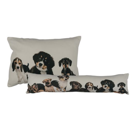 canvas cushion mix puppies 35x50cm*