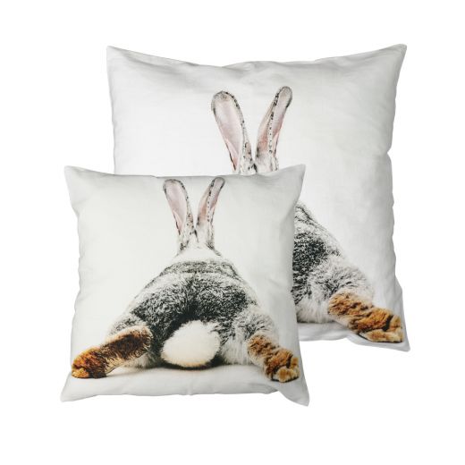 canvas cushion rabbit back legs double-sided 33x33cm