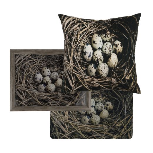 canvas cushion eggs in nest 50x50cm*