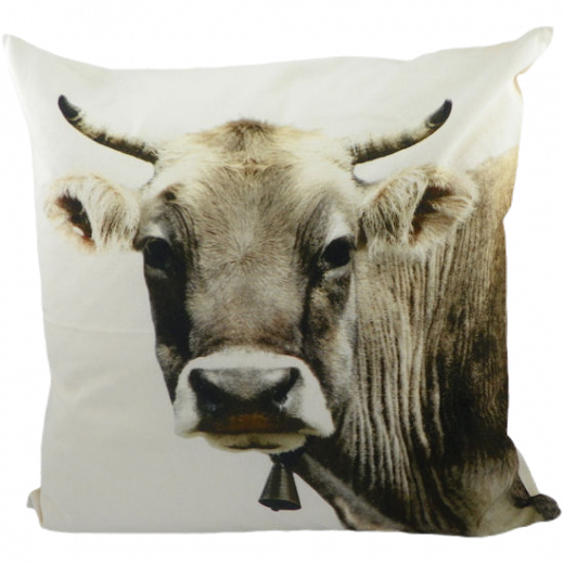 toile coussin vache suisse 50x50cm