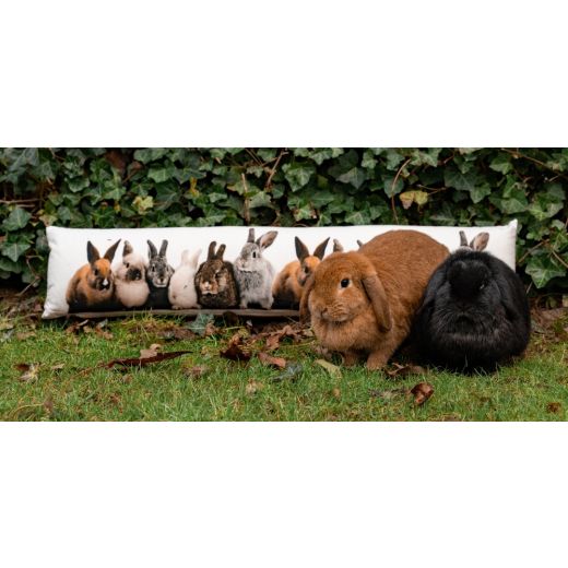 canvas draught excluder rabbits 20x90cm