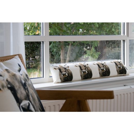 canvas draught excluder swiss cow 20x90cm
