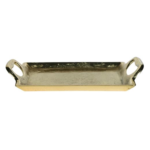 plateau en style rectangle champagne or 25cm