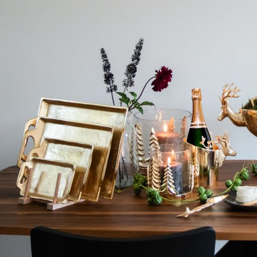 serving tray rectangle champagne gold 25cm