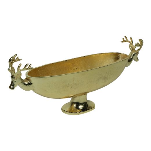 schaal ovaal hert champagne goud 68cm