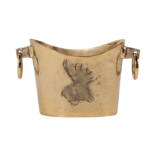 Champagne Cooler engraved deer gold 30x20x20cm
