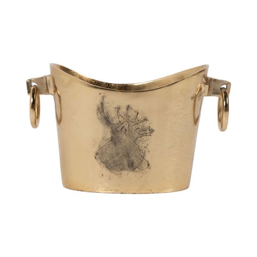 Champagne Cooler engraved deer gold 30x20x20cm