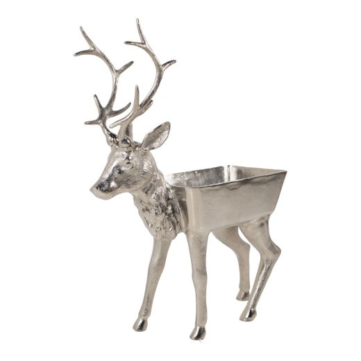 Champagne cooler standing deer silver 112x80x42cm