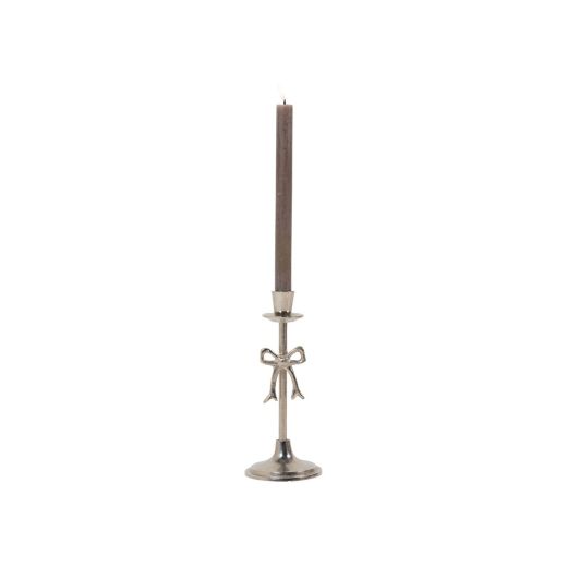 Candle Stand bow silver h25 d10cm