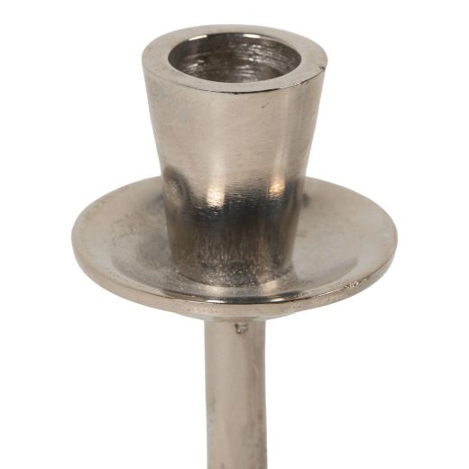 Candle Stand bow silver h35 d10cm