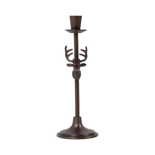 Candle Stand deer antique copper h30 d10cm