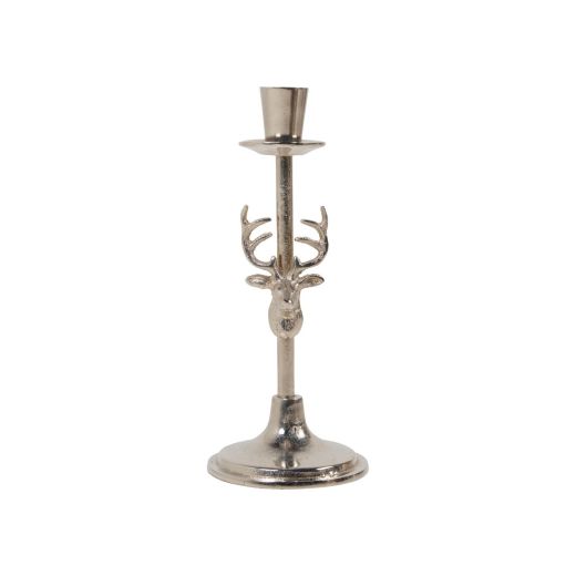 Candle Stand deer silver h25 d10cm
