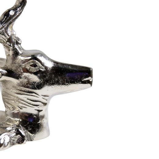 Candle Holder deer silver 17x20x15cm