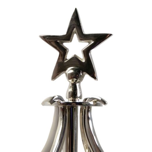 Candle Holder xmas tree silver h40 d20cm