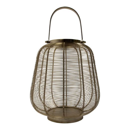 Lantaarn met hendel goud h30 d27