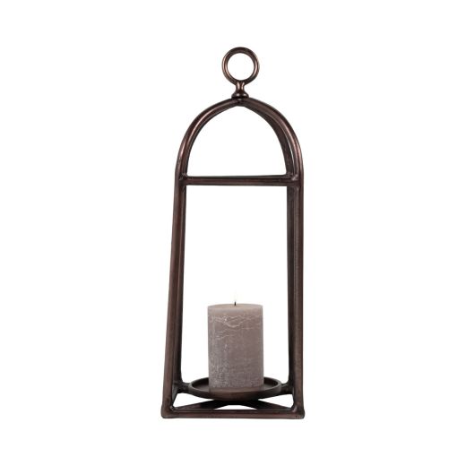 Lantern with handle antique copper 67x23x23cm