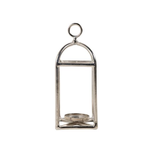 Lantern with handle silver 55x18x18cm