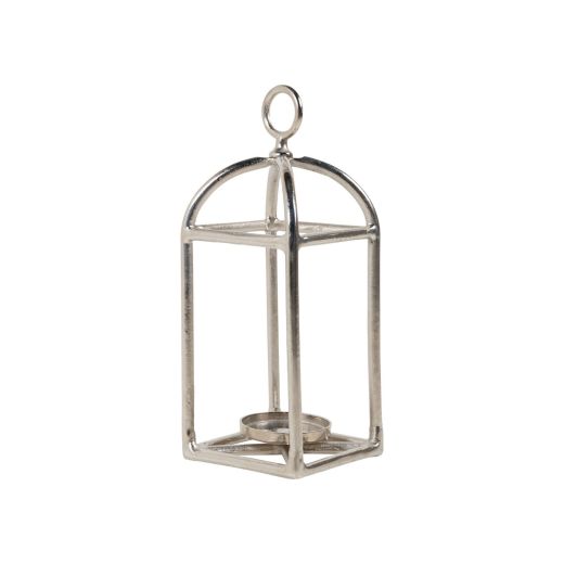 Lantern with handle silver 55x18x18cm