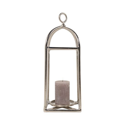 Lantern with handle silver 67x23x23cm
