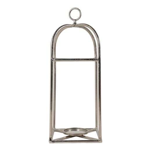 Lantern with handle silver 80x28x28cm