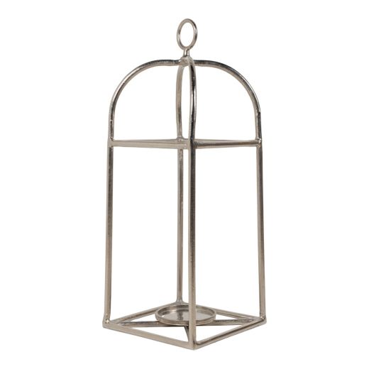 Lantern with handle silver 80x28x28cm
