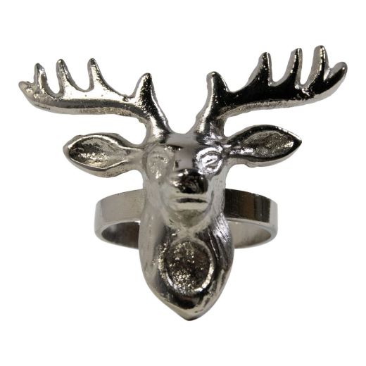 Servet Ring hert zilver 6x7x6cm (set of 4)