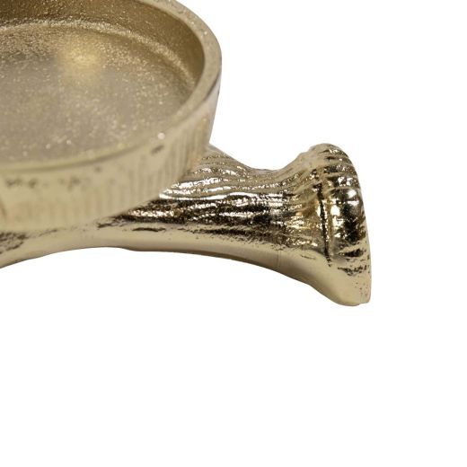 Tealightholder antler 1 gold 7,5x20x15cm