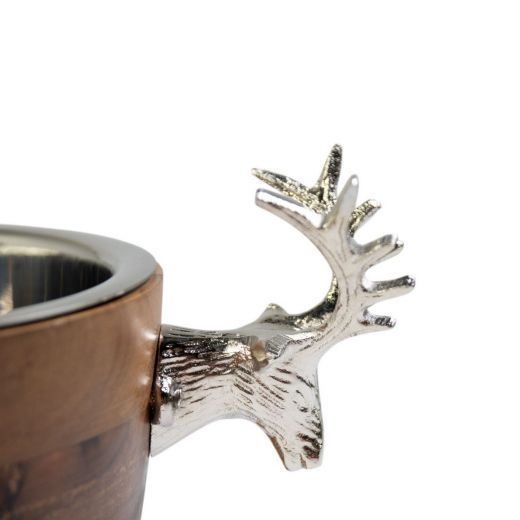 Champagne Koeler hert hout zilver  27x39x24cm
