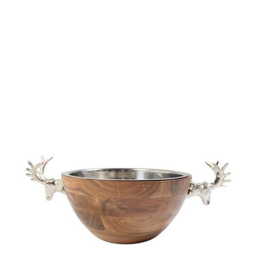 Champagne Koeler hert hout zilver 22x51x34cm