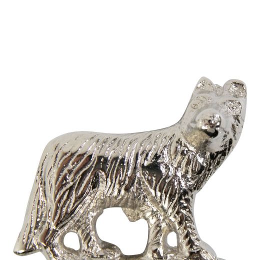 Wijnstopper vos zilver 13x6x2cm